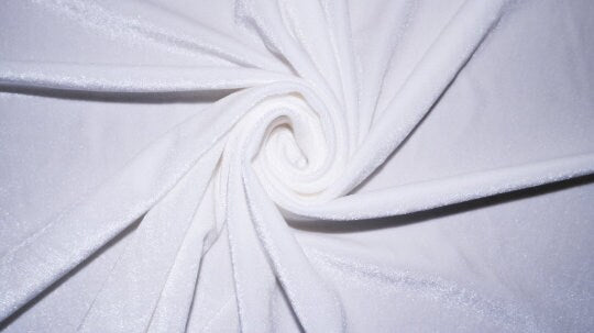 Ivory #61 Stretch Velvet Polyester Spandex 250 GSM Luxury Apparel Fabric 55"-56" Wide By The Yard