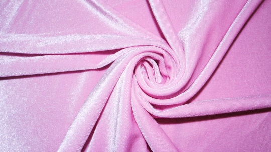 Pink #66 Stretch Velvet Polyester Spandex 250 GSM Luxury Apparel Fabric 55"-56" Wide By The Yard