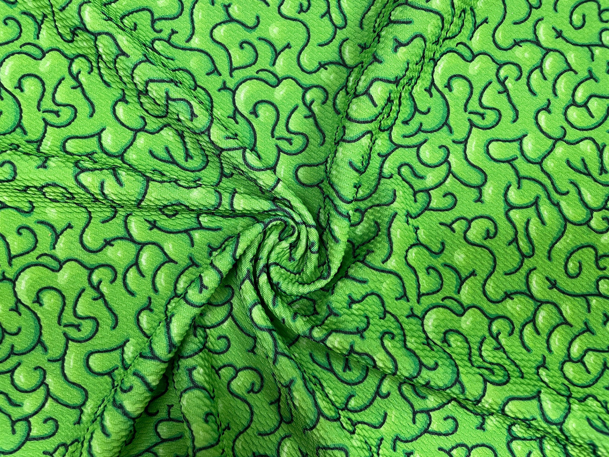 Zombie Brains Bullet Print #440 Ribbed Scuba Techno Double Knit 2-Way Stretch Poly Spandex Apparel Craft Fabric 58"-60" Wide BTY