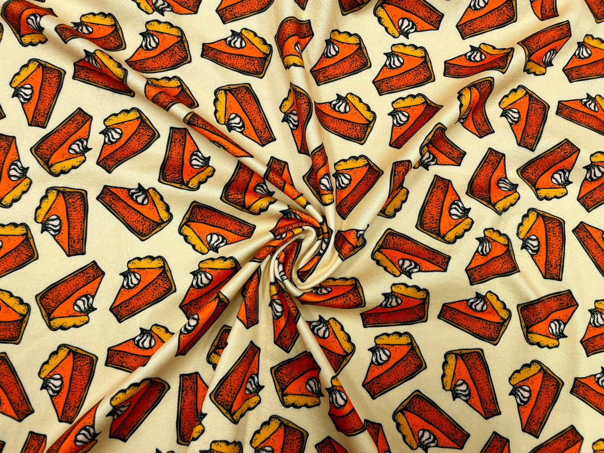 Pumpkin Pie DBP Print #301 Double Brushed Polyester Spandex Apparel Stretch Fabric 190 GSM 58"-60" Wide By The Yard