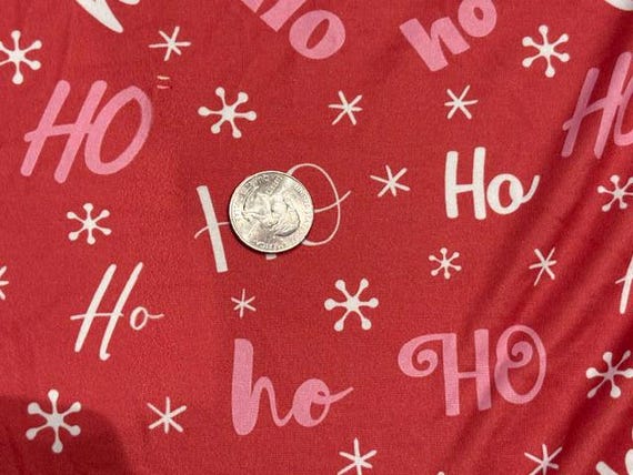 Ho Ho Ho Super Scuba Techno Print #2078 Double Knit Stretch Fabric Poly Spandex Fabric 58"-60" Wide By The Yard
