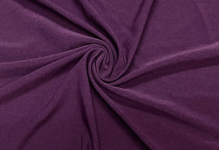 Eggplant #75 Double Brushed Polyester Spandex Apparel Stretch Fabric 190 GSM 58"-60" Wide By The Yard