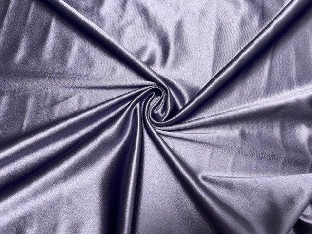 Slate Gray Satin Stretch Knit #17 240 GSM Shiny 2-Way Stretch Fabric Polyester Spandex Casino Apparel Craft Fabric 58"-60" Wide By Yard
