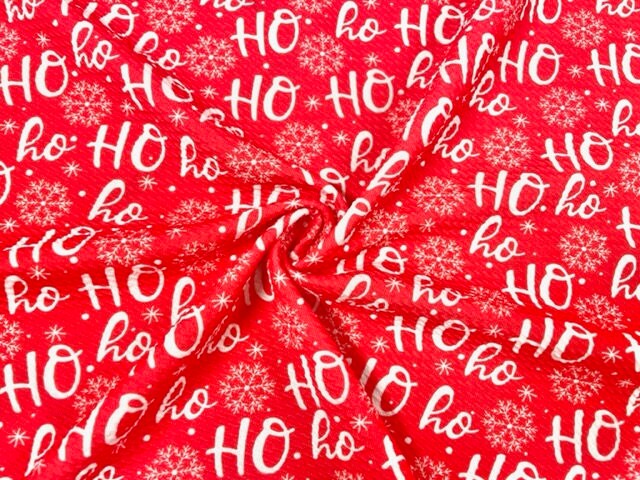 Ho-Ho-Ho Bullet Print #588 Ribbed Scuba Techno Double Knit 2-Way Stretch Poly Spandex Apparel Craft Fabric 58"-60" Wide BTY