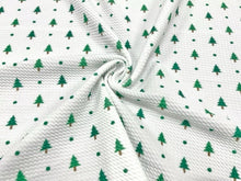 Load image into Gallery viewer, Christmas Tree Dot Xmas Bullet Print #643 Ribbed Scuba Techno Double Knit 2-Way Stretch Poly Spandex Apparel Craft Fabric 58"-60" Wide BTY