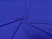 Load image into Gallery viewer, Royal Blue DBP 8X3 Rib Knit #18 Double Brushed Polyester Spandex Stretch 190GSM Apparel Fabric 58"-60" Wide By The Yard