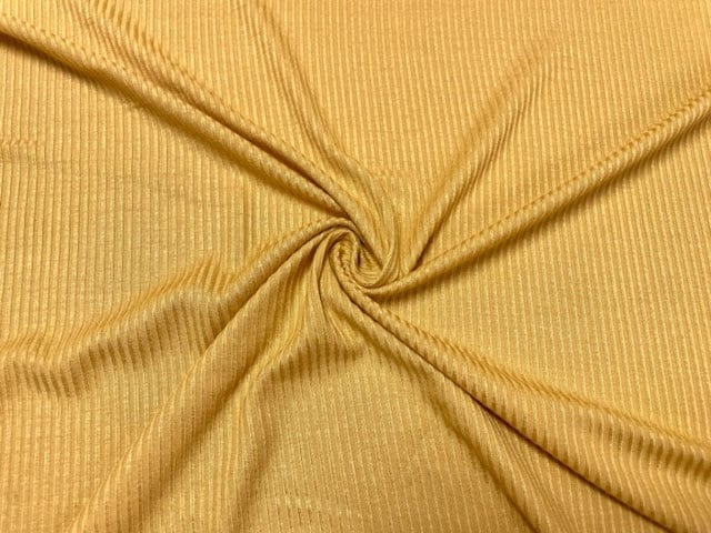 Yellow Mustard DBP 4X2 Rib Knit #36 Double Brushed Polyester Spandex Stretch 190GSM Apparel Fabric 58"-60" Wide By The Yard