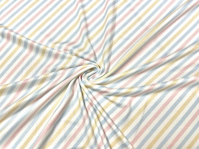 Boho Pastel Stripe DBP Print #729 Double Brushed Polyester Spandex Apparel Stretch Fabric 190 GSM 58"-60" Wide By The Yard