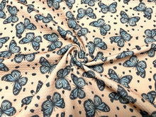 Load image into Gallery viewer, Brittany Frost Designs Butterflies Dot Bullet Print #753 Ribbed Scuba Double Knit Stretch Poly Spandex Apparel Craft Fabric 58"-60" Wide BTY