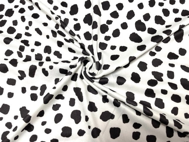 Dalmatian Spot Animal DBP Print #797 Double Brushed Polyester Spandex Apparel Stretch Fabric 190 GSM 58"-60" Wide By The Yard