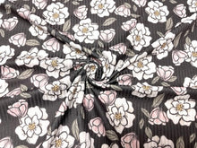 Load image into Gallery viewer, Brittany Frost Designs Magnolias DBP 4x2 Rib Knit Print #219 Brushed Poly Spandex Stretch 190GSM Apparel Fabric 58"-60" Wide By The Yard