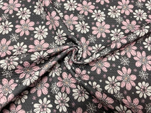 Load image into Gallery viewer, Brittany Frost Designs Floral Cobweb Bullet Print #727 Ribbed Scuba Double Knit Stretch Poly Spandex Apparel Craft Fabric 58"-60" Wide BTY