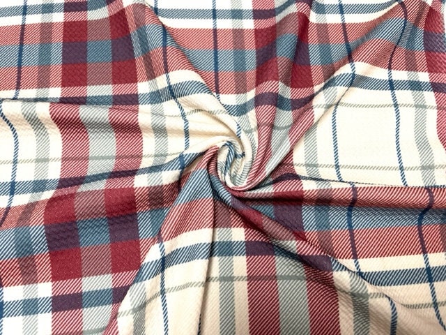 Fall Plaid Bullet Print #794 Ribbed Scuba Techno Double Knit 2-Way Stretch Poly Spandex Apparel Craft Fabric 58"-60" Wide BTY