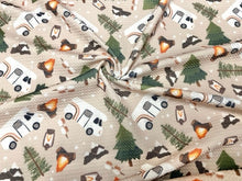Load image into Gallery viewer, Brittany Frost Designs Camping RV Bullet Print #797 Ribbed Scuba Double Knit Stretch Poly Spandex Apparel Craft Fabric 58"-60" Wide BTY