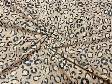 Load image into Gallery viewer, Brittany Frost Designs Leopard DBP 4x2 Rib Knit Print #240 Double BrushPoly Spandex Stretch 190GSM Apparel Fabric 58"-60" Wide By The Yard