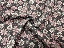 Load image into Gallery viewer, Brittany Frost Designs Floral Cobweb Super Scuba Techno Print #145 Double Knit Stretch Fabric Poly Spandex Fabric 58"-60" Wide By The Yard