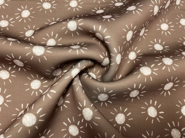 Brittany Frost Designs Neutral Sun Super Scuba Techno Print #148 Double Knit Stretch Fabric Poly Spandex Fabric 58"-60" Wide By The Yard