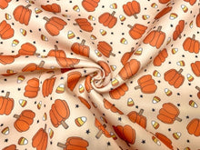 Load image into Gallery viewer, Brittany Frost Designs Pumpkins Super Scuba Techno Print #150 Double Knit Stretch Fabric Poly Spandex Fabric 58"-60" Wide By The Yard