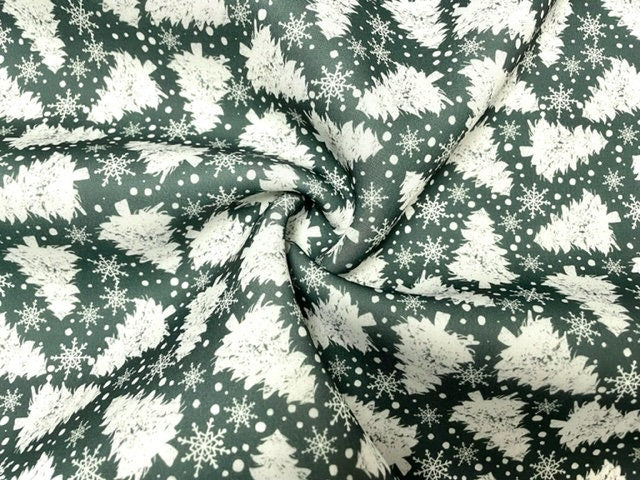 Brittany Frost Designs Xmas Trees Scuba Techno Print #99 Knit Stretch Fabric Poly Spandex Apparel Craft Fabric 58"-60" Wide By The Yard