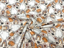 Load image into Gallery viewer, 8x3 Rib Brittany Frost Designs Ghost Rainbow DBP Knit Print #310 Brushed Poly Spandex Stretch 190GSM Apparel Fabric 58"-60" Wide By The Yard