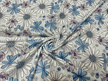 Load image into Gallery viewer, 4x2 Rib Knit Brittany Frost Designs Winter Florals DBP Print #433 Double Brush Poly Spandex Stretch 190GSM Fabric 58"-60" Wide By The Yard