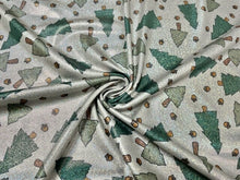 Load image into Gallery viewer, Brittany Frost Designs Xmas Tree Sparkle Print #8 Shiny Shimmer Stretch Poly Spandex 190 GSM Apparel Craft Fabric 58"-60" Wide By The Yard