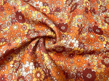 Load image into Gallery viewer, Retro Fall Floral Super Scuba Techno Print #152 Double Knit Stretch Fabric Poly Spandex Apparel Craft Fabric 58"-60" Wide By The Yard