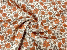 Load image into Gallery viewer, Brittany Frost Designs Fall Floral Super Scuba Techno Print #155 Double Knit Stretch Fabric Poly Spandex Fabric 58"-60" Wide By The Yard