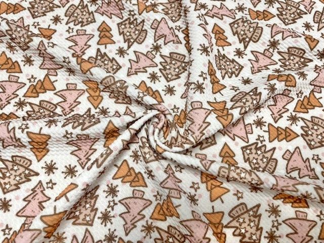 Brittany Frost Designs Christmas Tree Bullet Print #814 Ribbed Scuba Double Knit Stretch Poly Spandex Apparel Craft Fabric 58"-60" Wide BTY