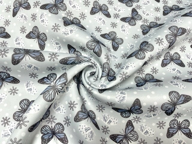 Brittany Frost Designs Snow Butterfly Super Scuba Techno Print #184 Double Knit Stretch Fabric Poly Spandex Fabric 58"-60" Wide By The Yard