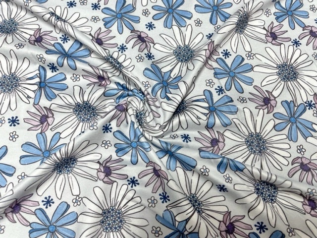 Brittany Frost Designs Xmas Floral DBP Print #906 Double Brushed Polyester Spandex Apparel Stretch Fabric 190 GSM 58"-60" Wide By The Yard