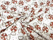Load image into Gallery viewer, Brittany Frost Designs Mint Candy DBP Print #909 Double Brushed Polyester Spandex Apparel Stretch Fabric 190 GSM 58"-60" Wide By The Yard