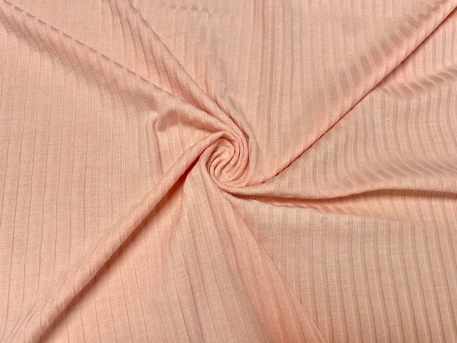 Peach DBP 8X3 Rib Knit #31 Double Brushed Polyester Spandex Stretch 190GSM Apparel Fabric 58"-60" Wide By The Yard