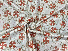 Load image into Gallery viewer, Sparkle Brittany Frost Designs Mint Candy Print #13 Shimmer Stretch Poly Spandex 190 GSM Apparel Craft Fabric 58"-60" Wide By The Yard