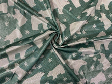 Load image into Gallery viewer, Sparkle Brittany Frost Designs Polar Bear Print #17 Shimmer Stretch Poly Spandex 190 GSM Apparel Craft Fabric 58"-60" Wide By The Yard