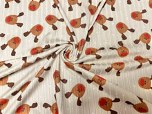 Load image into Gallery viewer, 8x3 Rib Brittany Frost Designs Reindeer DBP Knit Print #461 Brushed Poly Spandex Stretch 190GSM Apparel Fabric 58"-60" Wide By The Yard