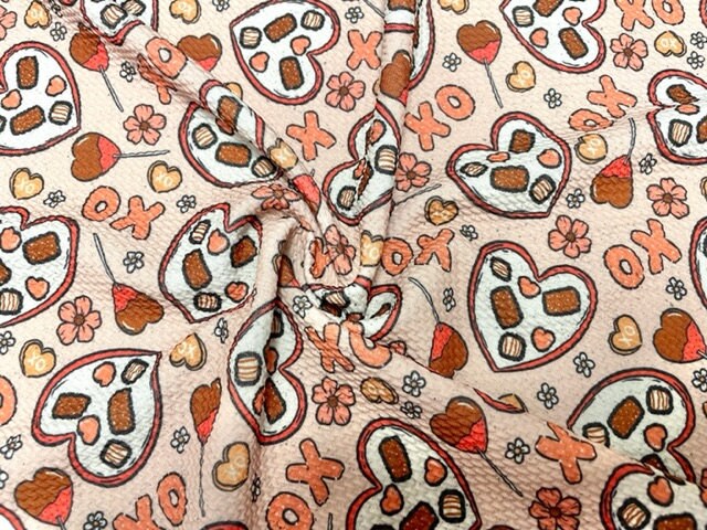 Brittany Frost Designs XOXO Candy Bullet Print #825 Ribbed Scuba Double Knit Stretch Poly Spandex Apparel Craft Fabric 58"-60" Wide BTY