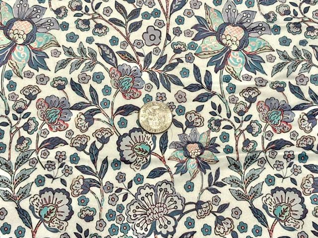 Classic Floral DBP Print #2092 Double Brushed Polyester Spandex Apparel Stretch Fabric 190 GSM 58"-60" Wide By The Yard