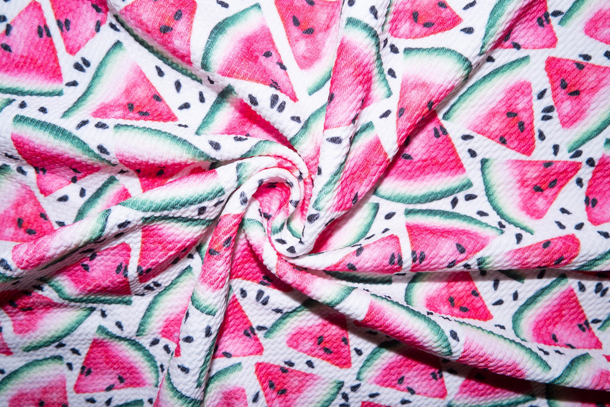 Watermelon Bullet Print #38 Double Knit Stretch Poly Spandex Fabric BTY