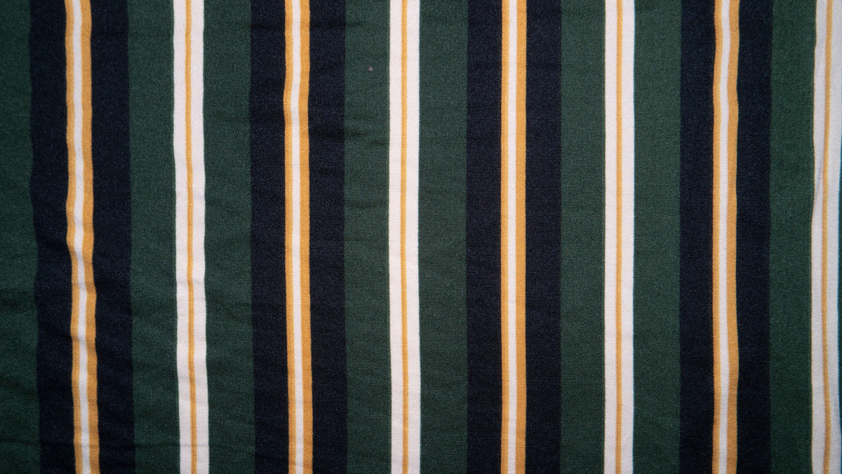 Double Brushed Poly Varsity Stripe Print #88 Polyester Spandex Apparel Stretch Fabric 190 GSM 58"-60" Wide By The Yard