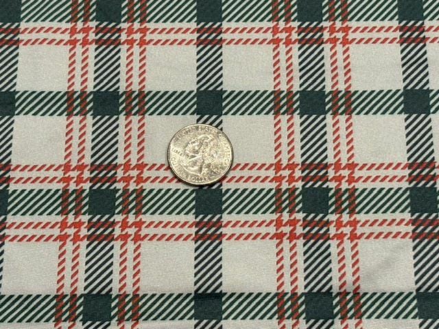 Holiday Plaid DBP Print #2097 Double Brushed Polyester Spandex Apparel Stretch Fabric 190 GSM 58"-60" Wide By The Yard