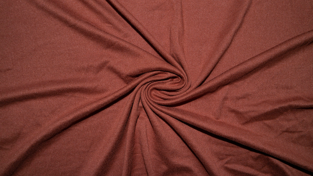 Burnt Orange #57 Double Brushed Polyester Spandex Apparel Stretch Fabric 190 GSM 58"-60" Wide By The Yard