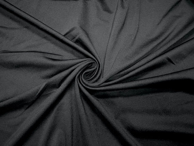 Black #6 Yoga 210GSM Spandex Activewear 4 Way Stretch Polyester Spandex Solid Apparel Cosplay Craft Fabric 58"-60" Wide By The Yard