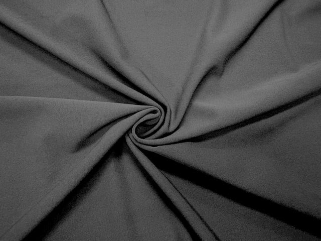Charcoal #7 Yoga 210GSM Spandex Activewear 4 Way Stretch Polyester Spandex Solid Apparel Cosplay Craft Fabric 58"-60" Wide By The Yard