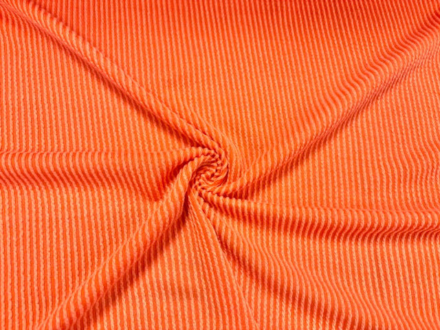 Urban Rib Knit Orange #12 Brushed Polyester Rayon Spandex Stretch 250GSM Apparel Fabric 58"-60" Wide By The Yard