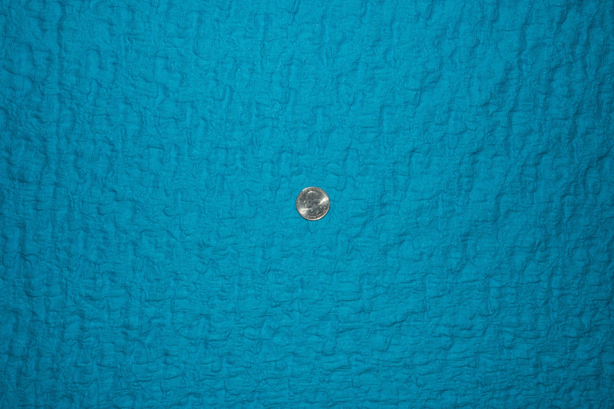 Turquoise 1" Bubble Ruffle Knit Polyester Spandex Lycra Stretch Apparel Craft Fabric Skirt Dress 52"-54" Wide By The Yard