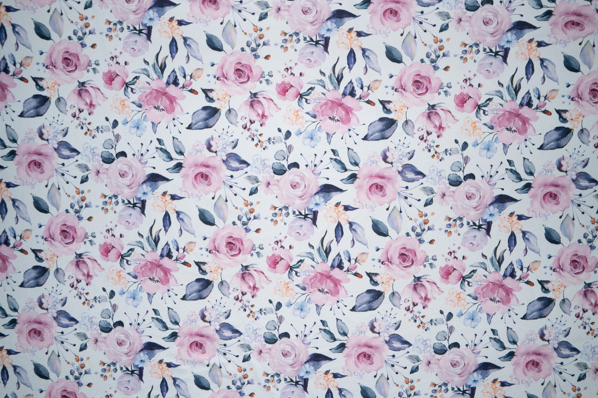 Watercolor Floral Bullet Print #66 Ribbed Scuba Techno Double Knit 2-Way Stretch Poly Lycra Spandex Apparel Craft Fabric 58"-60" Wide BTY