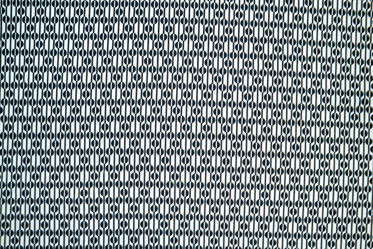 Ethnic Black White Bullet Print #57 Ribbed Scuba Techno Double Knit 2-Way Stretch Polyester Spandex Apparel Craft Fabric 58"-60" Wide BTY