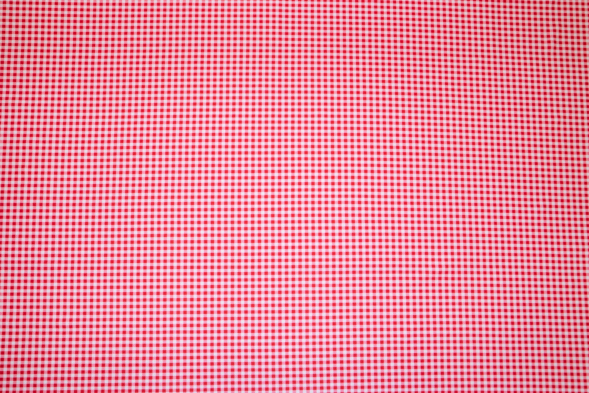 Red Gingham Bullet Print #100 Ribbed Scuba Techno Double Knit 2-Way Stretch Poly Spandex Apparel Craft Fabric 58"-60" Wide BTY