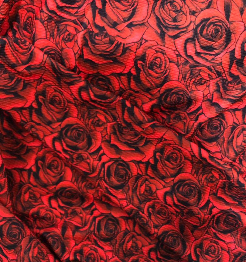Valentine Rose Bullet Print #139 Ribbed Scuba Techno Double Knit 2-Way Stretch Poly Spandex Apparel Craft Fabric 58"-60" Wide